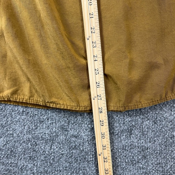 Made In Italy Off The Shoulder Mini Dress Womens Sz S Mustard Yellow Ruffle Flap - Picture 7 of 9